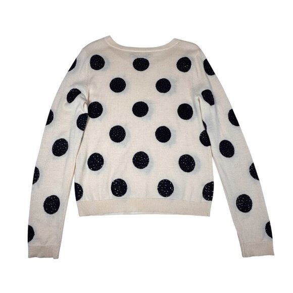 Alice + Olivia Celyn Polkadot Sweater Sz.S Cream Rhinestones ASO Taylor Swift - Picture 6 of 14